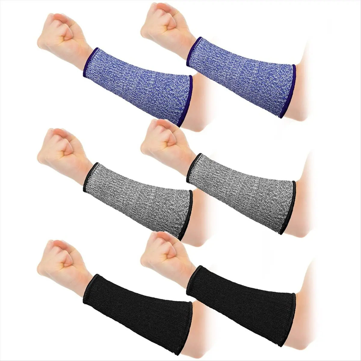 3 Pairs Spandex Cut-Resistant Forearm Protective Sleeves - Thin, Skin-Friendly, Elastic, Breathable, Level 5 Heat & Burn Protection, Guards Against Abrasions for Automotive & Motorcycle Wheel/Rim Accessory Handling