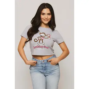 Looking Good- Bobby Jack Baby Tee - Heather Grey