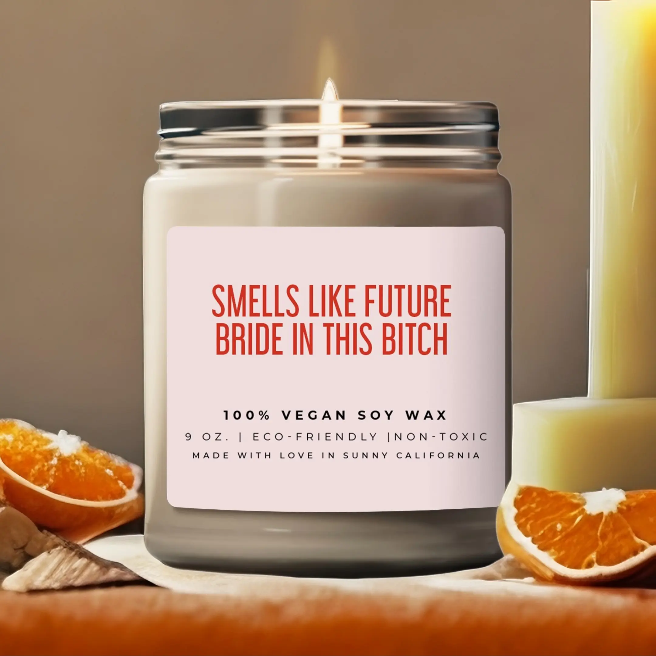 Smells Like Future Bride In This Bitch Candle, Funny Engagement Gift, Future Bride Gift, Engagement Party Soy Wax Candle, (C-12WED)