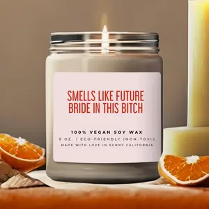 Smells Like Future Bride In This Bitch Candle, Funny Engagement Gift, Future Bride Gift, Engagement Party Soy Wax Candle, (C-12WED)