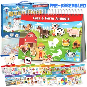 Montessori Busy Book - Educational Flash Cards for Toddlers，Learning Activities for Ages 3-7，Sensory Toys，Gifts for Birthdays, Christmas, Travel