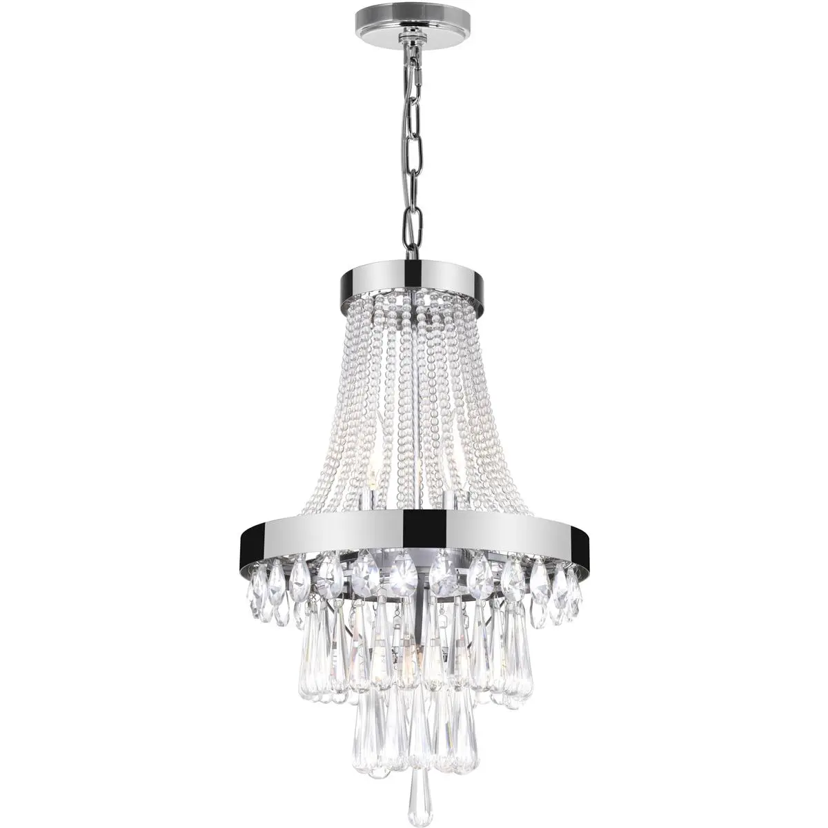 CWI Lighting Vast 3 Light 12 inch Chrome Chandelier Ceiling Light 5078P12C