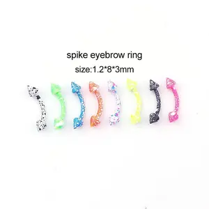8-color Xue Huadian Painted Stainless Steel Pointed Cone Eyebrow Nail Eyebrow Ring Body Piercing Jewelry