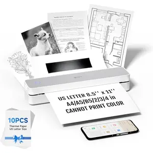 Portable Printer  for Travel, 300DPI  Thermal Printer Support for 8.5"x11"  Letter, Inkless Compatible with iOS, Android, Laptop for Office,  and , School ()