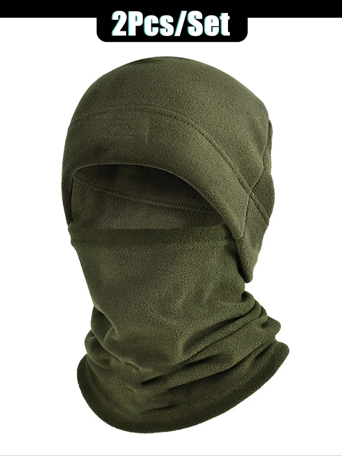 2pcs Balaclava Cycling Mask Neck Winter Warm Hat, Adjustable Design Windproof, Suitable for Skiing, Cycling, Motorcycle, Fall & Winter Sports Outdoor Wear