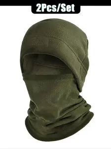 2pcs Balaclava Cycling Mask Neck Winter Warm Hat, Adjustable Design Windproof, Suitable for Skiing, Cycling, Motorcycle, Fall & Winter Sports Outdoor Wear