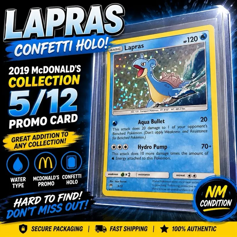 2019 Pokémon Lapras 5/12 Confetti Holo McDonald’s Promo Card