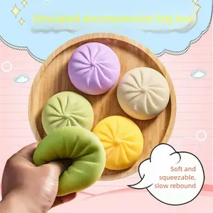 Viral TikTok 2026 Cute Expressive Bao Bun Squishy Toy, Realistic Dumpling Fidget Sensory Toy, Slow Rebound Stress Relief for Classroom Office Travel, Funny Prank Fake Food Gift for Kids Adults