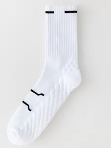 Men's Comfortable Mid-Calf Socks, Anti-Odor Sweat-Wicking Sports Towel Bottom Long Socks, Running Basketball Marathon