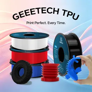 Geeetech TPU 3D Printer Filament, 1.75mm 1KG (2.2lbs) Spool, Shore 95A - Flexible, High Elasticity, ±0.03mm Dimensional Accuracy, Bed Temperature 50°C-70°C, Fits Most FDM Printers