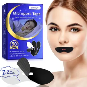 Sefudun Mouth Shape Micro-Pore Elastic Closure Patches 50pcs, Comfortable Soft, Reduces Snoring, Breathing Correction Patches