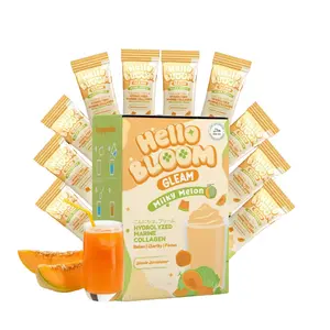 Hello Bloom Gleam Milky Melon Collagen Drink, 10 Sachets x 18g