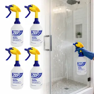 ZEP 32 oz. E-Z Fill Spray Bottle, Commercial Grade High Output Sprayer, Wide Mouth for Easy Mixing, Adjustable Nozzle from Mist to 30 ft Stream, Durable for Professional and Home Use, Includes ID Labels and Graduated Scale.