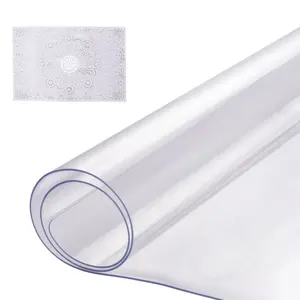 VEVOR Plastic Table Cover, 16 x 32 Inch 1.5 mm Thick Clear Table Protector, Rectangle PVC Desk Mat, Waterproof & Easy Cleaning Desk Pad Tablecloth, for Office Dresser Dining Room Table Night Stand
