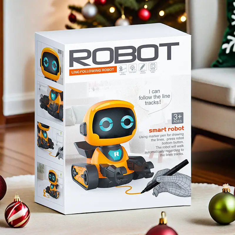 Smart Line-Following Robot for Kids - Early Education Toy with Sound Effects & Marker Pen - Fun & Educational Marking Robot for Children