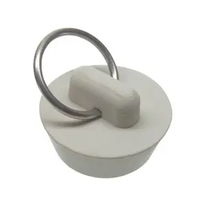 212 MAIN 1 in. Clog Prevention Stainproof Rubber Drain Stopper, White, Indoor/Outdoor Kitchen Fixture (Model 9D00080223)