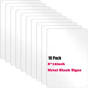 10 Pack 8*12inch Sublimation Metal Sign Blank,White Blank Metal Sign Aluminum Metal Signs for Parking Garden Advertising Sign