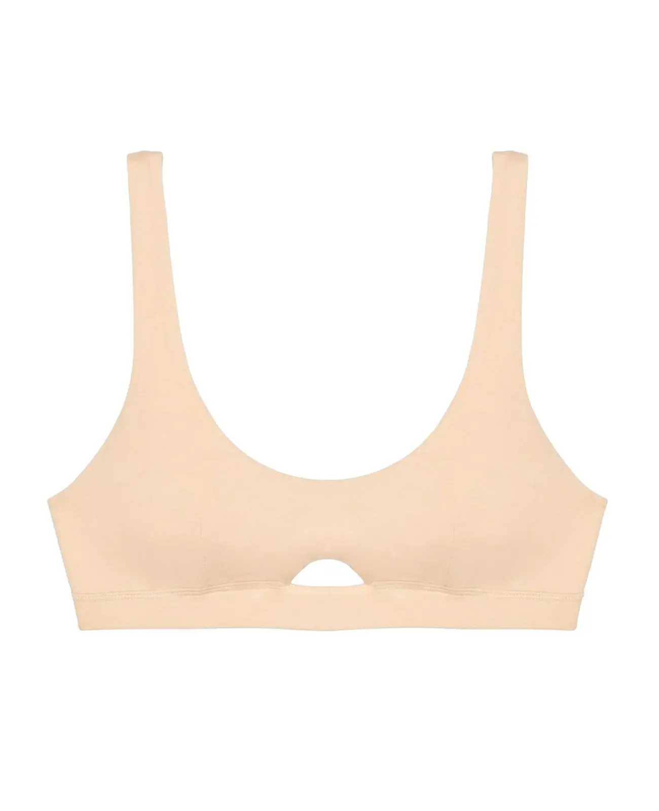 Organic Cotton Keyhole Soft Bra in Wheat