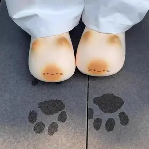Newest 2025 waterpoof eva cat slippers with paw bottom outdoor garden fur clogs women's home slippers