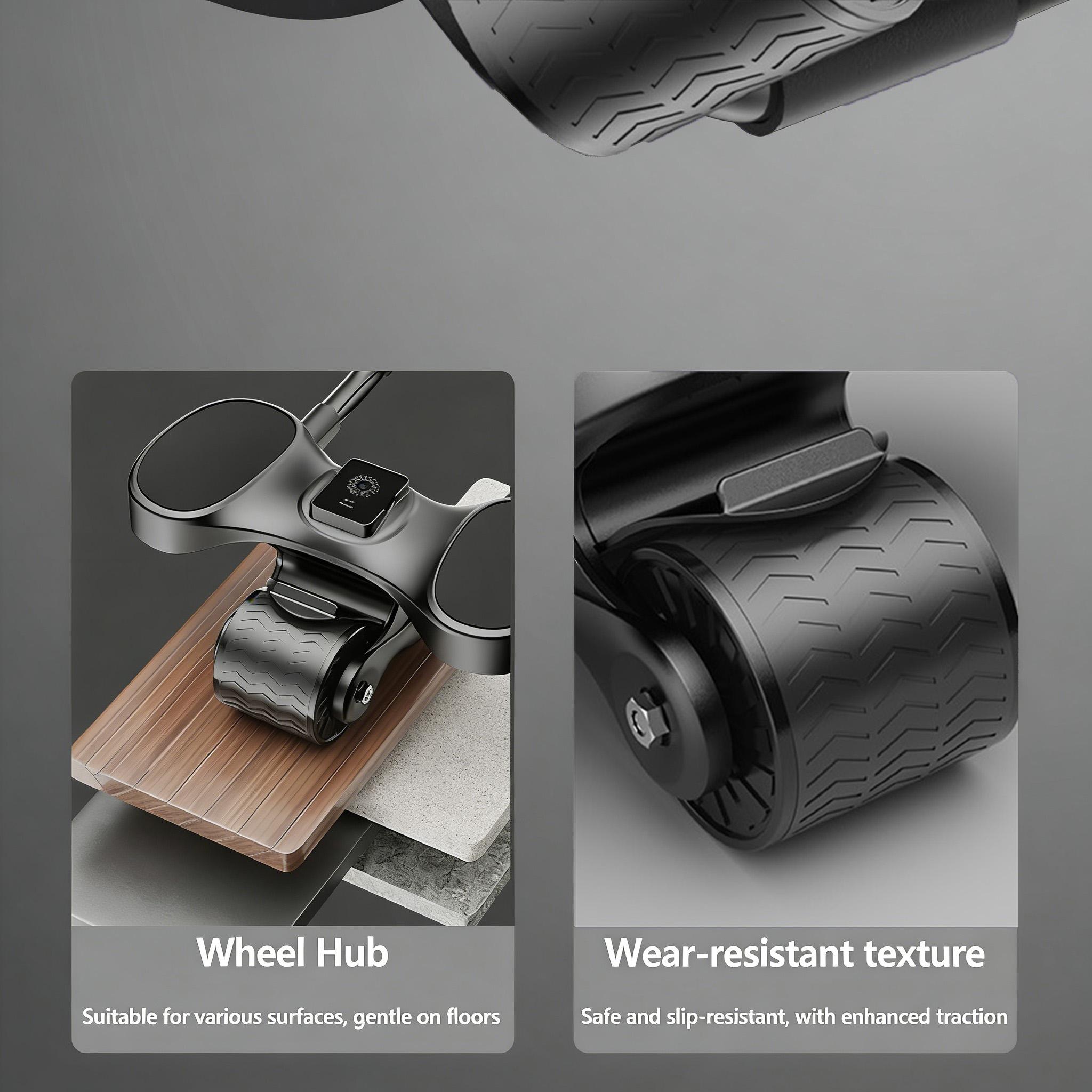 Beginner-Friendly Ab Roller Wheel | Automatic Rebound with Timer, Elbow Support & Knee Mat | Unisex Core Training Equipment