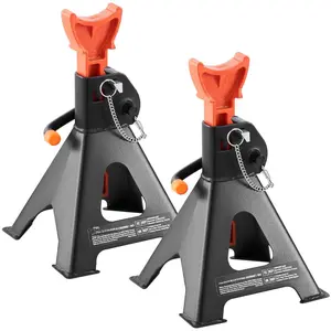 Jack Stands 3 Ton (6,000 lbs) Capacity Car Jack Stands Double Locking, 10.8-16.3 inch Adjustable Height, for lifting SUV, Pickup Truck, Car and UTV/ATV, Red, 1 Pair