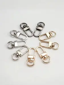 10 Zinc Alloy Rotating Door Hooks, Metal Bag Clips DIY Accessories, Waist Hanging Buckle, Bow Clip Key Ring Circle