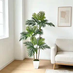 140-180cm Artificial Palm Tree with Plastic Pot, Indoor Fake Tropical Coconut Palm, Ideal for Home Office Living Room Seasonal Decor
