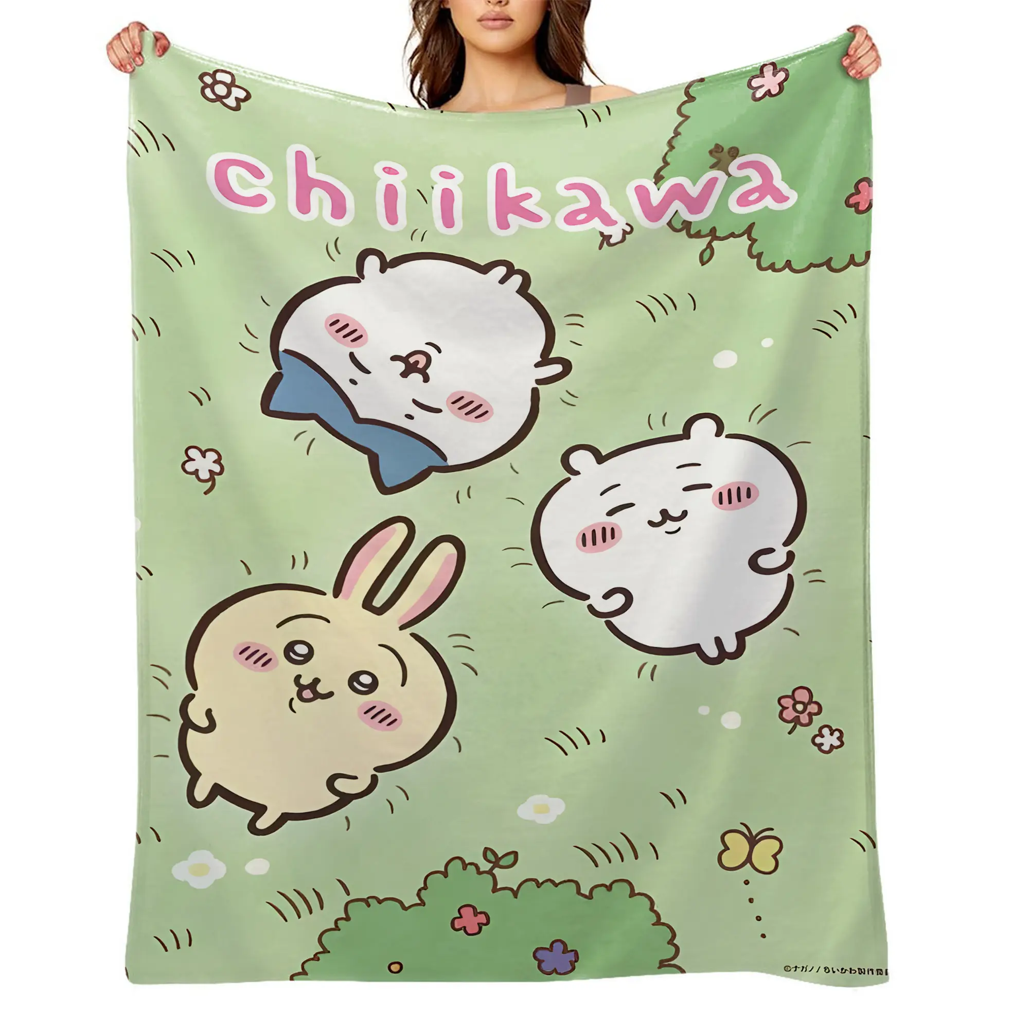 Chiikawa Flannel Blanket - Ultra Soft Fleece Throw, Anti-Shrink, Wrinkle-Resistant, Quick-Dry, Machine Washable, Perfect Gift for Kids, A-24, Flannel Blankets, Soft Fleece Blanket