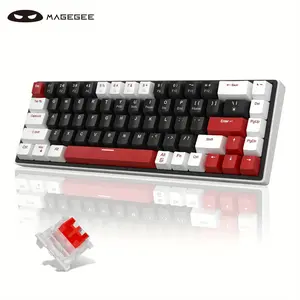 MageGee 60% Mechanical Gaming Keyboard, 68 Keys Compact LED Backlit Gaming Keyboard, Wired Ergonomic Mini Office Keyboard for Windows PC Gamer
