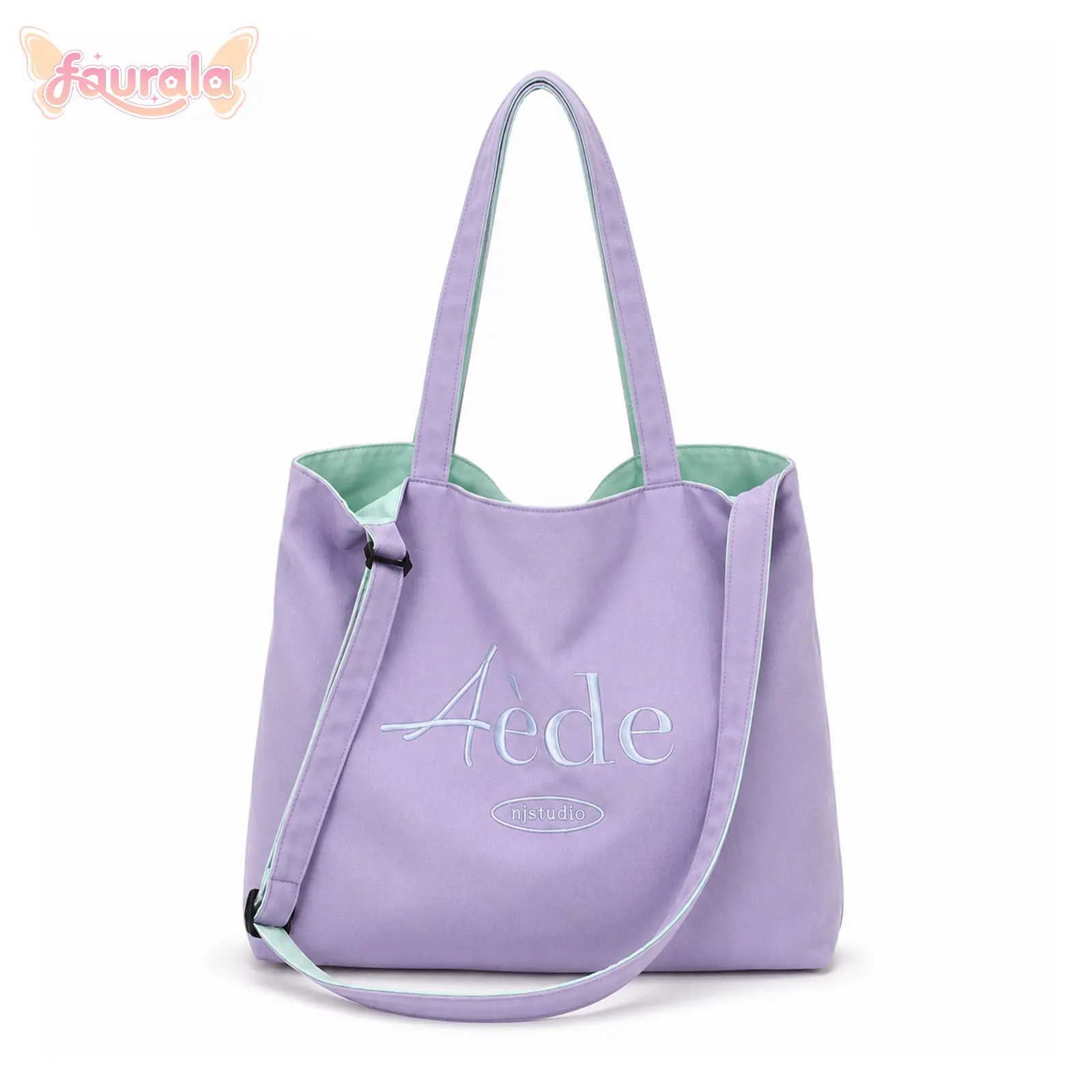 FAURALA Reversible 2-in-1 Colorful Shoulder Bag for Women, Dual-Sided Crossbody Purse with Adjustable Shoulder Strap & Contrast Interior, Lightweight fabric for easily crossbody wear Perfect as an everyday carryall, vacation essential