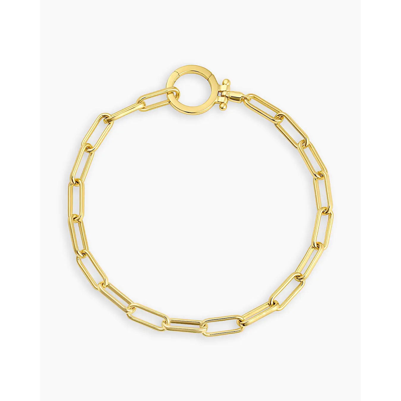 gorjana – Parker Bracelet – 18K Gold-Plated Paperclip Chain – Timeless & Layer-Friendly Jewelry – Elegant Everyday Statement