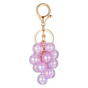 Grape Keychain Bag Purse Charms Backpack Accessories Cute keychain Accessories Fruit Keychains Car keyrings Handbag Gifts for Women Thanksgiving Christmas Birthday