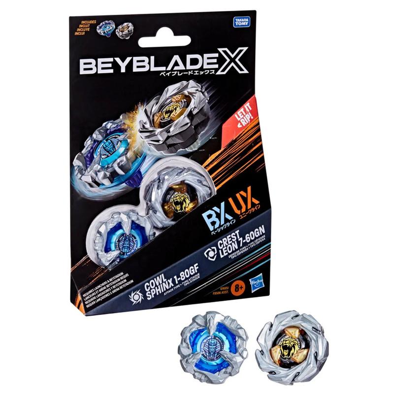 Beyblade X Cowl Sphinx 1-80GF BX & Crest Leon 7-60GN UX Dual Pack Set