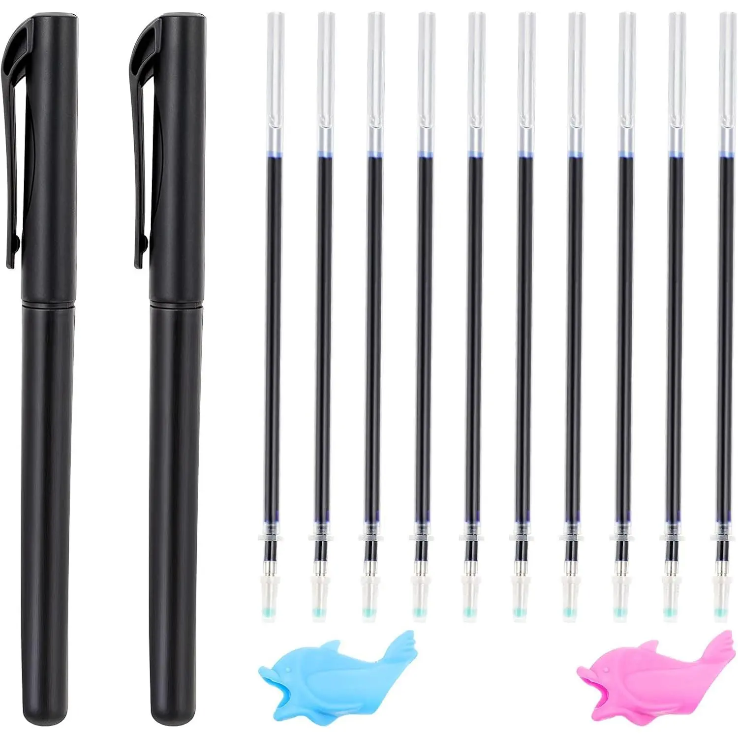 Magic Pens & Refills for Magic Practice Copybook, Grooved Handwriting Workbooks  Writing Practice Book Disappearing Ink Pen with Writing  Aid Pencil Gripper