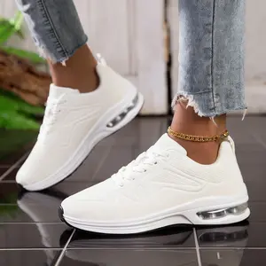 Women's lightweight breathable walking shoes, wedge sneakers, air cushion height increase, non-slip and wear-resistant, casual running shoes, comfortable outdoor sports shoes, everyday fitness shoes