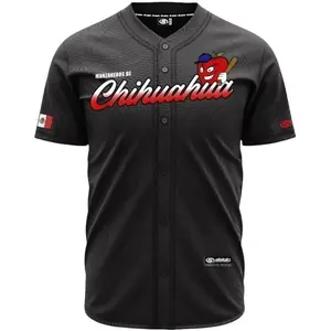 (BLACK) Manzaneros De Chihuahua Baseball Jersey, Mexico Jersey for Men Women Youth And Kids, Mexico Baseball Shirt, Hiphop Jersey, All-Over Print Baseball Jersey