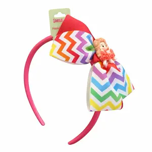 Rainbow Chevron Bow Headband for Girls