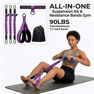 Upgraded Pedal Resistance Band Trainer - Durable Latex Tubes, Beginner-Friendly Resistance Bands, Women's Workout Equipment, Portable At Home Gym Equipment for Full Body Home Gym Exercise