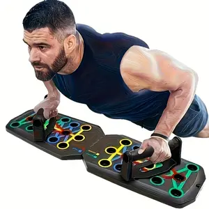 1 multi-functional prone push-up board training system, Home workout machine, home fitness equipment, non-slip surface, suitable for core, chest, arm, and back exercises - universal fitness system for men and women (black) - exercise mat with resistanc