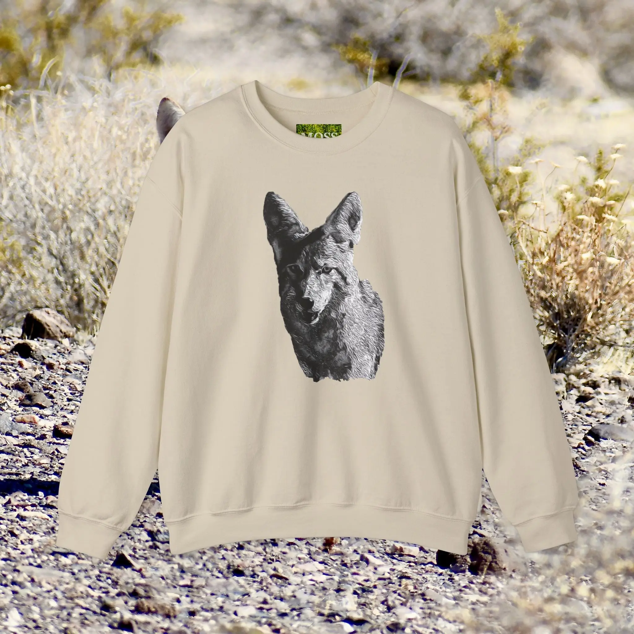 MOSS, Coyote Graphic: Unisex Heavy Blend™ Crewneck Sweatshirt