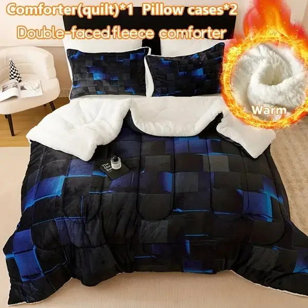 1 Luxury Thick Fleece Blanket - Extra Thick Four Seasons Duvet Cover/Fleece Blanket - 100% Microfiber Super Soft Filling - For Home, Hotel, Spa or Gift Use - Dry Clean Only - Keep Warm Winter and Year-Round - Blanket Only (No Pillow)