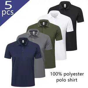 Buy one size up | Men’s moisture-wicking short-sleeve polo shirt — high-performance quick-drying, breathable, beige classic elastic, multicolor; men’s top; plain athletic techwear sports tee; golf apparel; workout tops; compression shirt