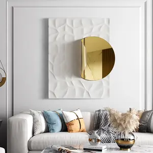 Homary Rectangle Modern Metal in Gold Wall Decor Background Geometric 3D Wall Art