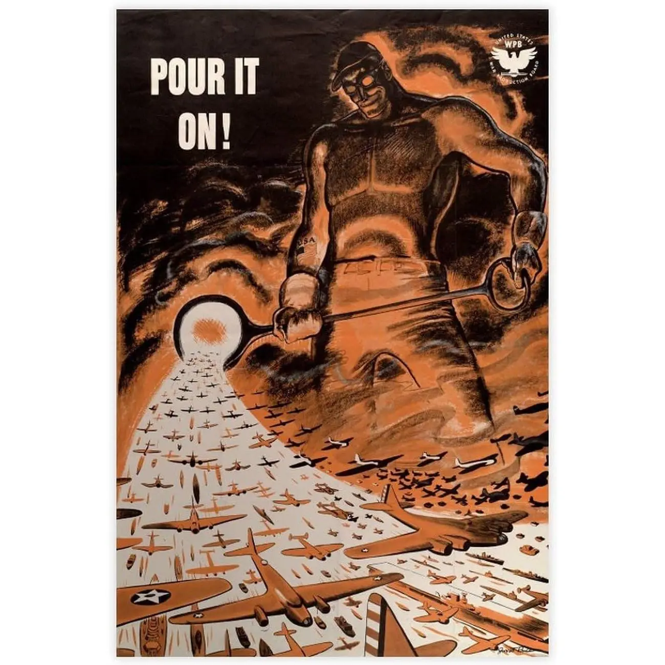 Kroey World War II Poster Pour It On! Vintage History Posters WW2 Memorabilia Military Canvas Wall Art for Modern Bedroom Living Room Dorm Office Classroom Decor