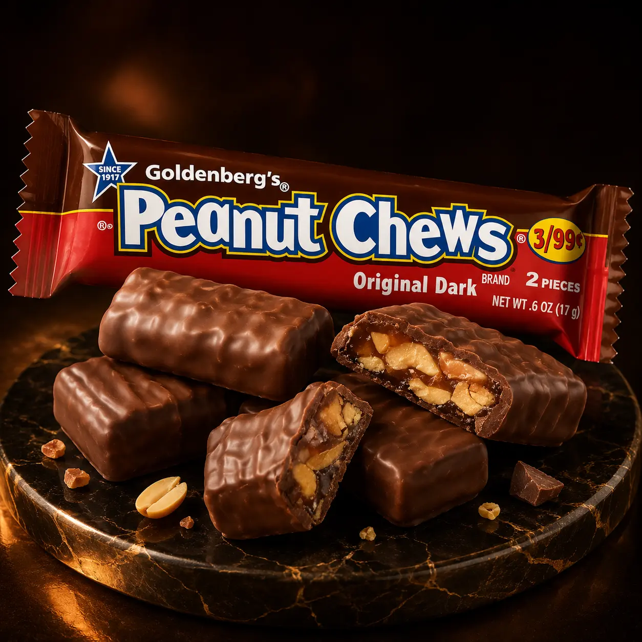 Peanut Chews Dark Chocolate 24 ct.