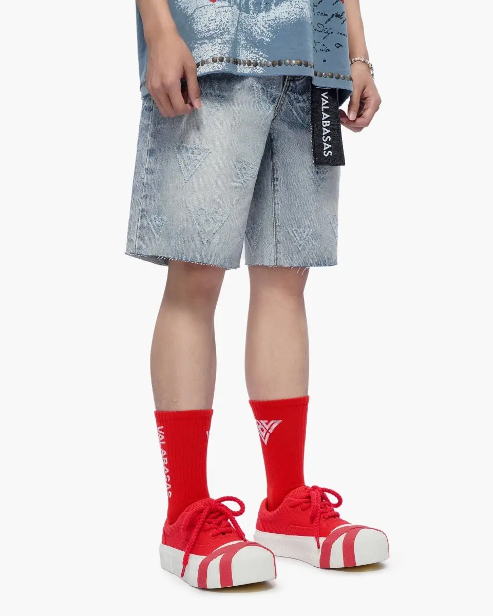 Women's Streetwear Graphic Shorts in Light Wash Denim, Casual Oversized Fit with an Engraved Look and Raw Hem for Warmer Seasons, Jorts Shorts, Oversized Graphic Tees, Denim Fabric