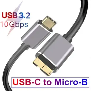 USB C to Micro B External Hard Drive Cable, 10gbps Data Adapter, Compatible with Smartphones, Note3, Pcs, Cameras, Wd, Toshiba