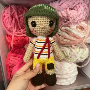 Mexican Show Main Character Doll Crochet Amigurumi Handmade Soft Yarn Doll for Kids and Collectors
