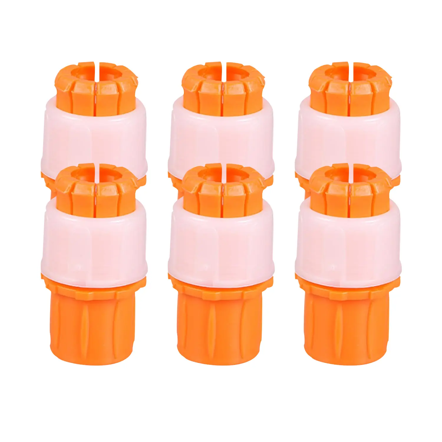 6 Counts Orange Universal Water Connector Tap, Universal Garden Hose Fitting, Kitchen Tap to Pipe Adapter for Outdoor Watering and Indoor Use