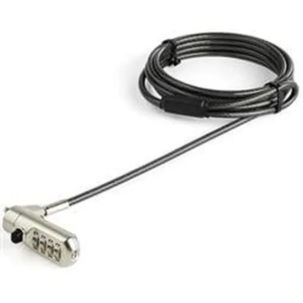 Startech LTLOCKNANO Nanoslot Steel Laptop Lock - 6ft (2m) Security Cable, Kensington Slot Compatible, 4-Digit Resettable Locking Combination, Environmentally Friendly Theft Prevention Hardware Tool, 6' (2M) Cable Length